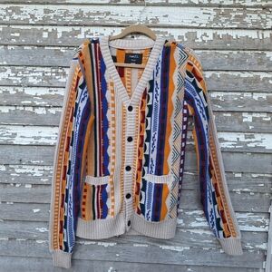🌟 Rue 21 Multicolor Men's Sweater Cardigan Size Small